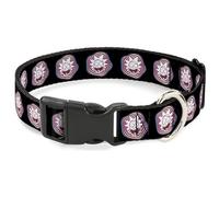 Rick and Morty Pet Collar, Dog Collar Plastic Buckle, Rick and Morty Rick Vaporwave Bullseye Black Blue Red White, 13 to 17 Inches 1.5 Inch Wide