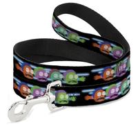 Rick and Morty Pet Leash, Dog Leash, Morty Screaming Face Black Multi Color, 4 Feet Long 1.0 Inch Wide