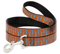 Rick and Morty Pet Leash, Dog Leash, Mr. Meeseeks Poses Flip Orange, 6 Feet Long 1.5 Inch Wide