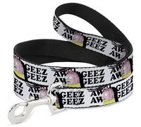 Rick and Morty Pet Leash, Dog Leash, Rick and Morty Shrimp Morty Aw Geez Pose White Black, 6 Feet Long 1.5 Inch Wide