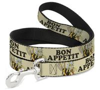 Rick and Morty Pet Leash, Dog Leash, Rick and Morty Wasp Rick Bon Appetit Pose Beige Brown, 4 Feet Long 1.5 Inch Wide