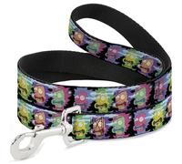 Rick and Morty Pet Leash, Dog Leash, Rick Sanchez Screaming Face Black Multi Color, 4 Feet Long 1.0 Inch Wide