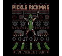 Rick and Morty Pickle Rick Men's Christmas T-Shirt - Black - 3XL