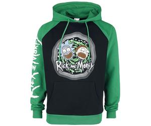 Rick And Morty Portal Hoodie black green L
