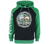 Rick And Morty Portal Hoodie black green XXL