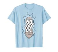 Rick and Morty Rick Waves T-Shirt, Men, Baby Blue, Medium