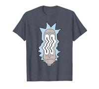 Rick and Morty Rick Waves T-Shirt, Men, Heather Blue, Small