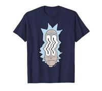 Rick and Morty Rick Waves T-Shirt, Men, Navy Blue, Small
