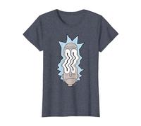 Rick and Morty Rick Waves T-Shirt, Women, Heather Blue, Medium