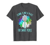 Rick and Morty School T-Shirt, Men, Dark Heather Grey, Medium