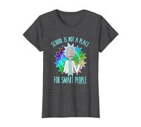 Rick and Morty School T-Shirt, Women, Dark Heather Grey, X-Small