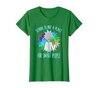 Rick and Morty School T-Shirt, Women, Kelly Green, Small