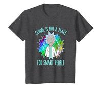 Rick and Morty School T-Shirt, Youth, Dark Heather Grey, Medium