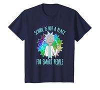 Rick and Morty School T-Shirt, Youth, Navy Blue, Large