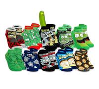 Rick and Morty Socks for Women - Bundle with 10 Pairs of No Show Size 4-10 Ankle Socks for Women Plus Bookmark | Pickle Rick and Morty Gift Set for Teens, Girls