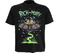 Rick and Morty Space Cruiser Adults Black T-Shirt - XX Large