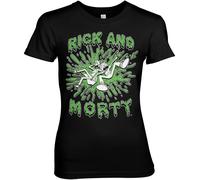 Rick And Morty Splash Girly Tee Damen T-Shirt Black