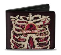 Rick and Morty Wallet, Bifold, Rick and Morty Anatomy Park Rib Cage Scene Black, Vegan Leather, 4.0" x 3.5", Casual