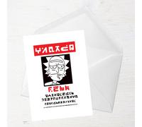 Rick and Morty Wanted Rick Poster Greetings Card - Large Card