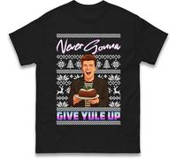 Rick Astley Christmas T Shirt, Funny Rick Astley Xmas Tee, Never Gonna Give You Up Retro Music Shirt, Festive Black