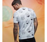 Rick & Morty Faces Sublimated T-Shirt - White - XXL