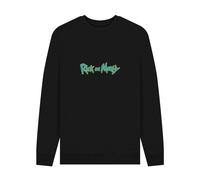 Rick & Morty Men's Logo Sweatshirt in Black | Size: Medium Rick & Morty Black M