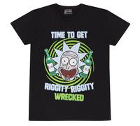 Rick & Morty Men's Riggity Wrecked T-Shirt in Black | Size: Large Rick & Morty Black L