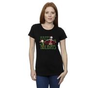 Rick & Morty Women's Happy Human Holidays Cotton T-Shirt in Black | Size: 2XL Rick & Morty Black 2XL
