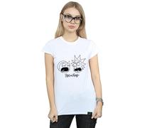 Rick & Morty Women's Heads Mono Cotton T-Shirt in White | Size: 2XL Rick & Morty White 2XL