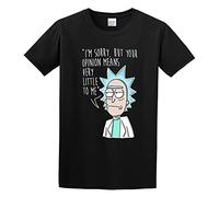 Rick Morty Your Opinion Tv Show Mens Black T-Shirt XL