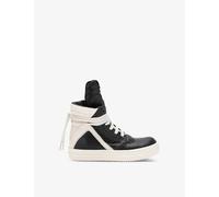 Rick Owens Boys Blk/white Kids' Geobasket Panelled Leather High-top Trainers Eur 32 / 13 Uk Kids