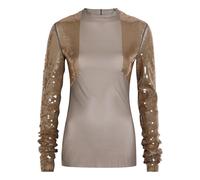Rick Owens Dennis Sequin-embellished Stretch-mesh top - Light Brown - 44 (UK12 / M)