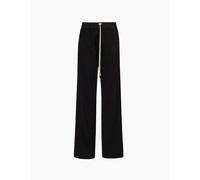 Rick Owens Drkshdw Womens Black Pusher Mid-rise Wide-leg Snap-side Cotton-jersey Jogging Bottom Xs