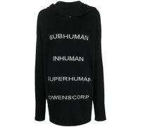Rick Owens intarsia-knit pullover hoodie - Black S-M-XL-XXL