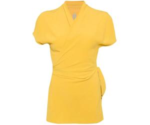 Rick Owens Laura crepe wrap blouse - Yellow 40-44
