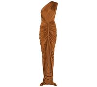 Rick Owens Lilies Avra Gathered One-shoulder Jersey Gown - Tan - 42 (UK10 / S)