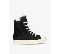 Rick Owens Mens Blk/white Serrated-sole Pony-hair High-top Trainers Eur 46 / 12 Uk Men