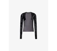 Rick Owens Mens Rick Owens Dennis Sequinned Mesh T-Shirt Black/Black 40
