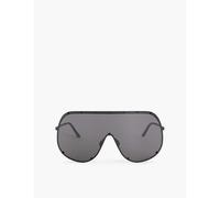 Rick Owens Mens Temple Black Lens Shield Stud-embellishment Acetate Sunglassess 1size