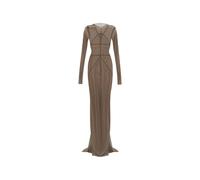 Rick Owens Temple long-sleeve sheer maxi dress - Brown 40-42