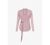 Rick Owens Womens Dusty Pink Giacca Hollywood Wrap-front Stretch-mesh Top 12