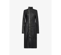Rick Owens Womens Rick Owens Gary Long Leather Coat Black 12