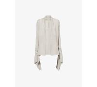 Rick Owens Womens Rick Owens Medium Wrap Asymmetric Wool Cardigan Pearl M