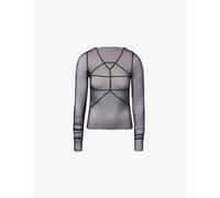Rick Owens Womens Rick Owens Temple Geometric-Seam Sheer Tulle Top Black 12