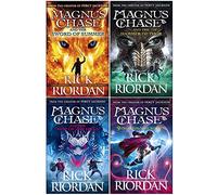 Rick riordan magnus chase series 4 books collection set (the sword of summer, hammer of thor, ship of the dead, 9 from the nine worlds)