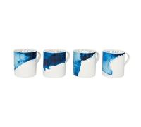 Rick Stein Coves of Cornwall - 4 Piece Bone China Mug Set - Perfect for Coffee, Tea and Other hot Drinks Featuring Beautiful Designs Inspired by The Land and Seascape of Cornwall