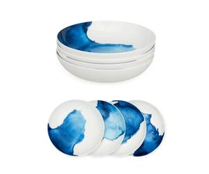 Rick Stein Coves of Cornwall - 4 Piece Supper Bowl Set - 21cm Diameter - Dining Set Featuring Beautiful Tableware Designs Inspired by The Land and Seascape of Cornwall
