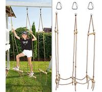 Rickety Bridge Rope Ladder - Ninja Slack line Accessories - Backyard Obstacle Course Accessories for Ninja Warrior Training - Rope Bridge Skip for Kids