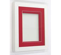 Rickman Box Frame White with Red Mount, 8x8 for 5x5 inch