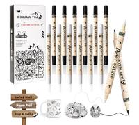 RICKMASK Acrylic Pens Black White Acrylic Pens for Stones Waterproof Acrylic Paint Marker Acrylic Paint Set Pens for DIY Glass Wood Candles Ceramic Metal Plastic Graffiti Easter Egg